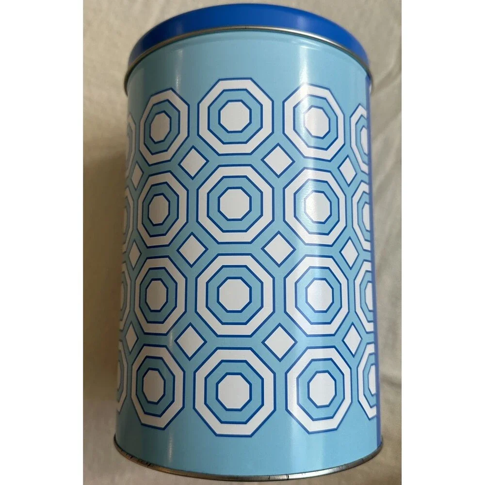 RARE Jonathan Adler Keurig Canister Tin Abstract Limited Edition 2020 Mod Blue